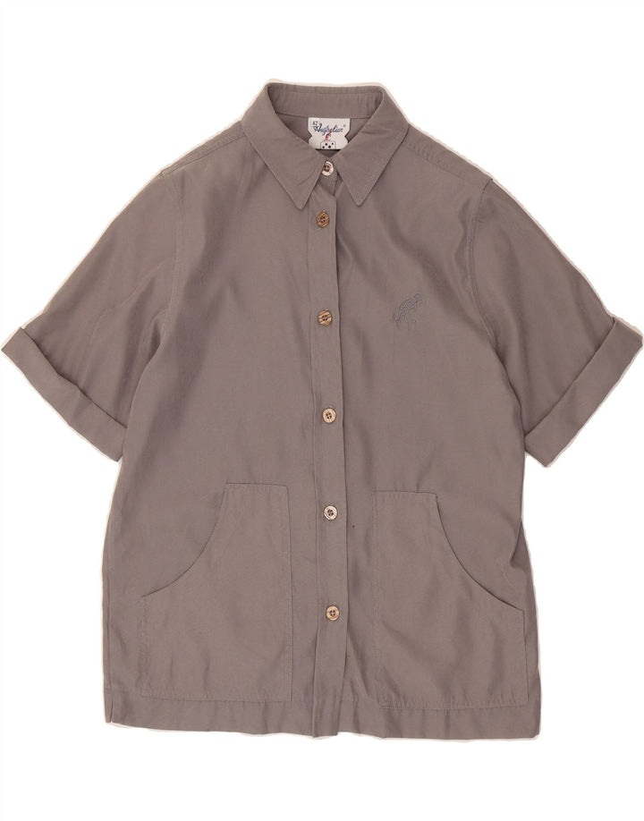 AUSTRALIAN L'ALPINA Womens Short Sleeve Shirt IT 42 Medium Grey Polyester Vintage AUSTRALIAN L'ALPINA and Second-Hand AUSTRALIAN L'ALPINA from Messina Hembry 