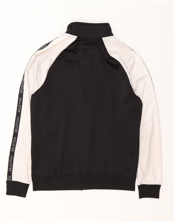 HOLLISTER Womens Tracksuit Top Jacket UK 14 Medium Black Colourblock