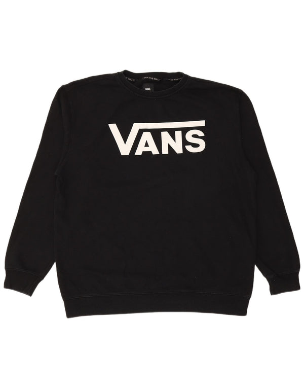 VANS Mens Graphic Sweatshirt Jumper 2XL Black Cotton