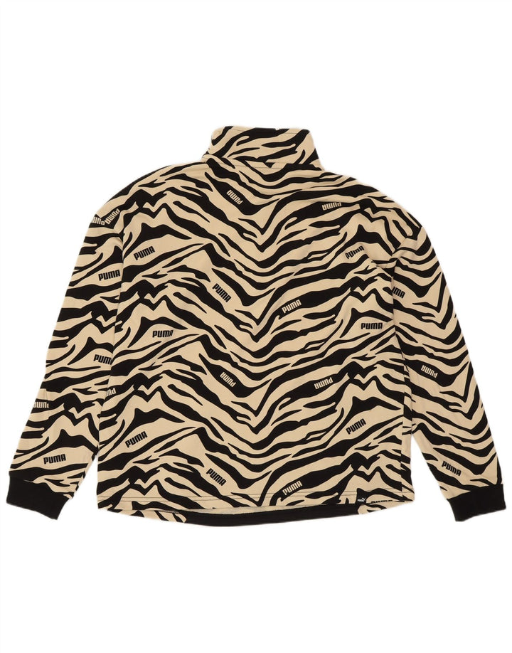 PUMA Womens Oversized Sweatshirt Jumper UK 14 Medium Off White