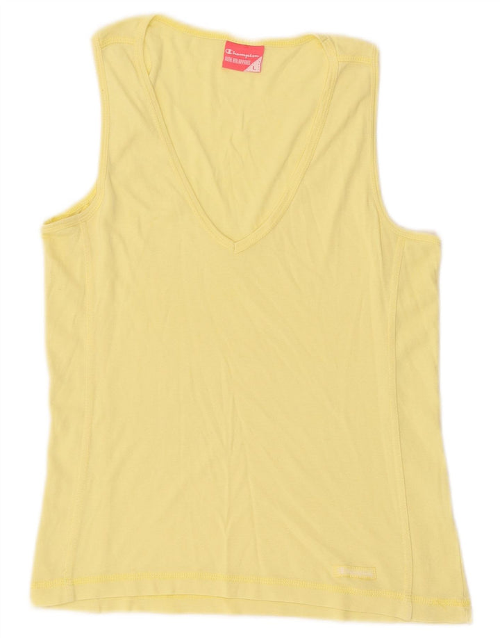 Champion Womens Vest Top UK 14 Large Yellow