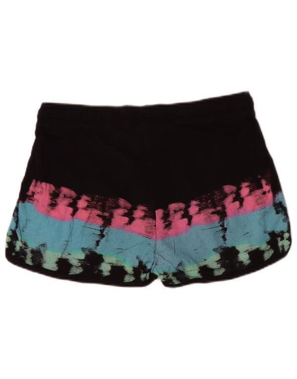 CHAMPION Girls Sport Shorts 15-16 Years 2XL Black Tie Dye Cotton