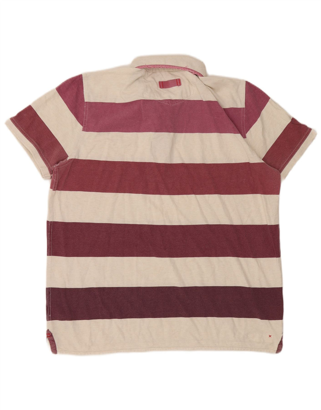 Fat Face Mens Polo Shirt XL Maroon Striped Cotton