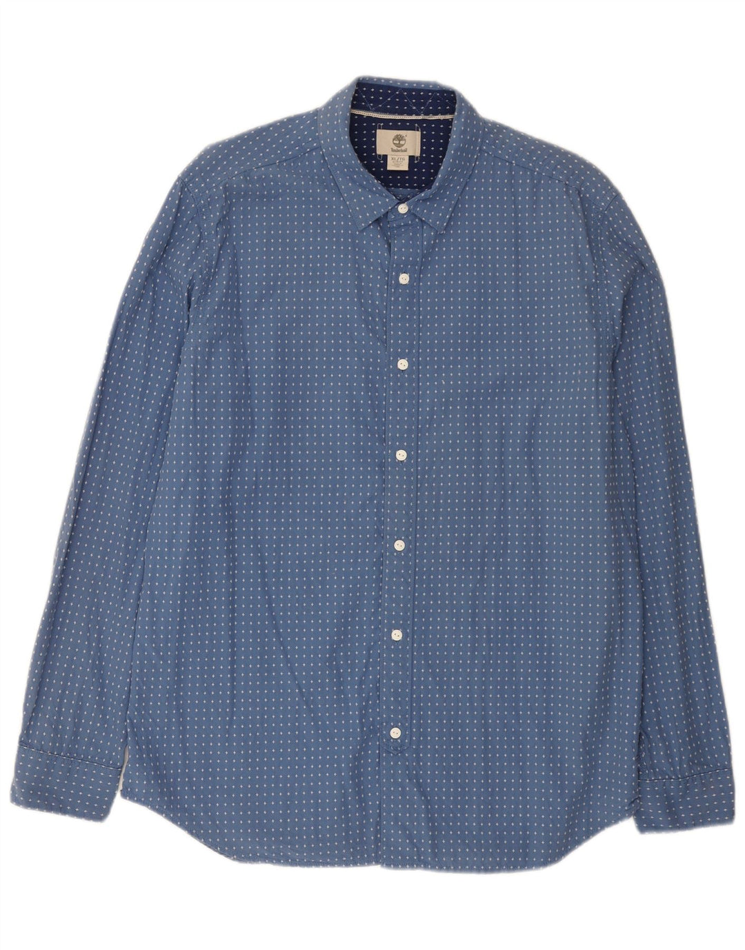 Timberland Mens Abstract Pattern Slim Fit Shirt XL Blue Cotton