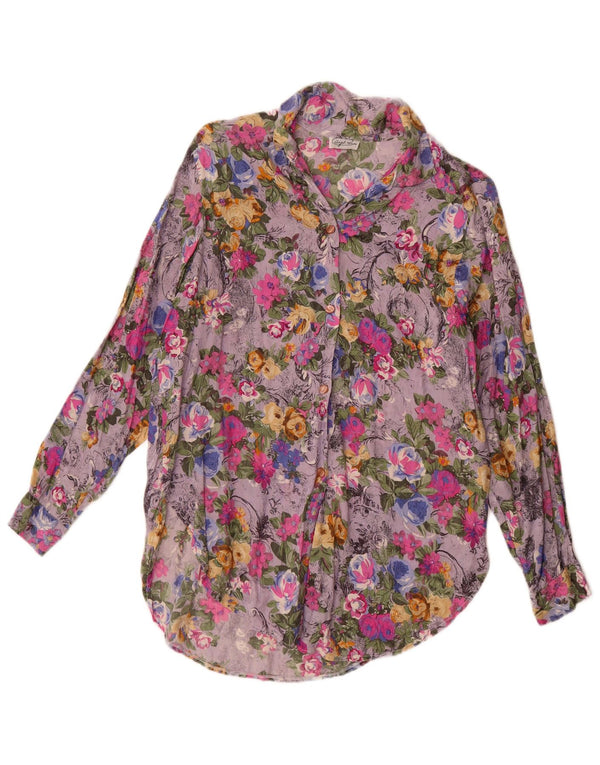 Vintage Womens Shirt Blouse UK 14 Large Multicoloured Floral