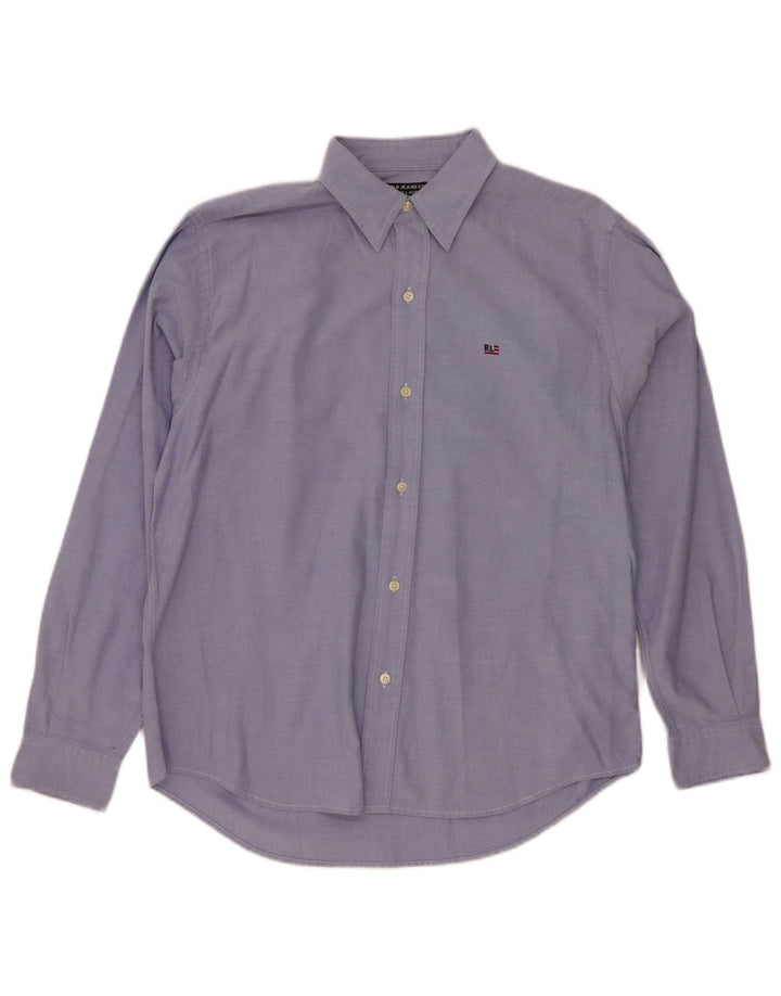 Ralph Lauren Mens Shirt Medium Blue Cotton Classic