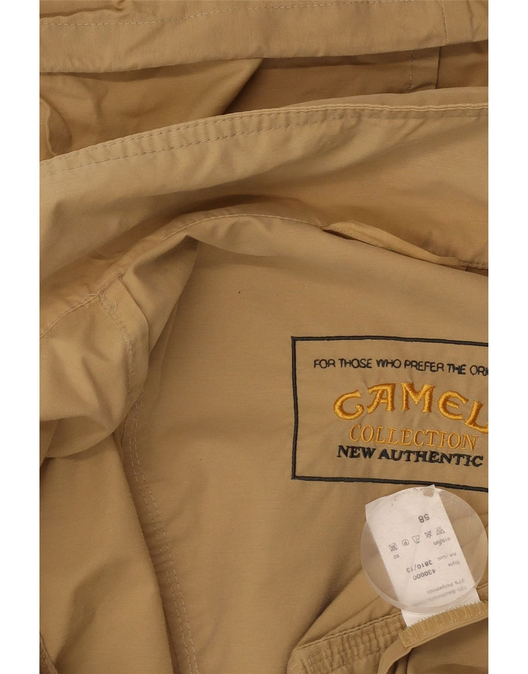 Camel Mens Hooded Utility Jacket EU 58 2XL Beige Cotton