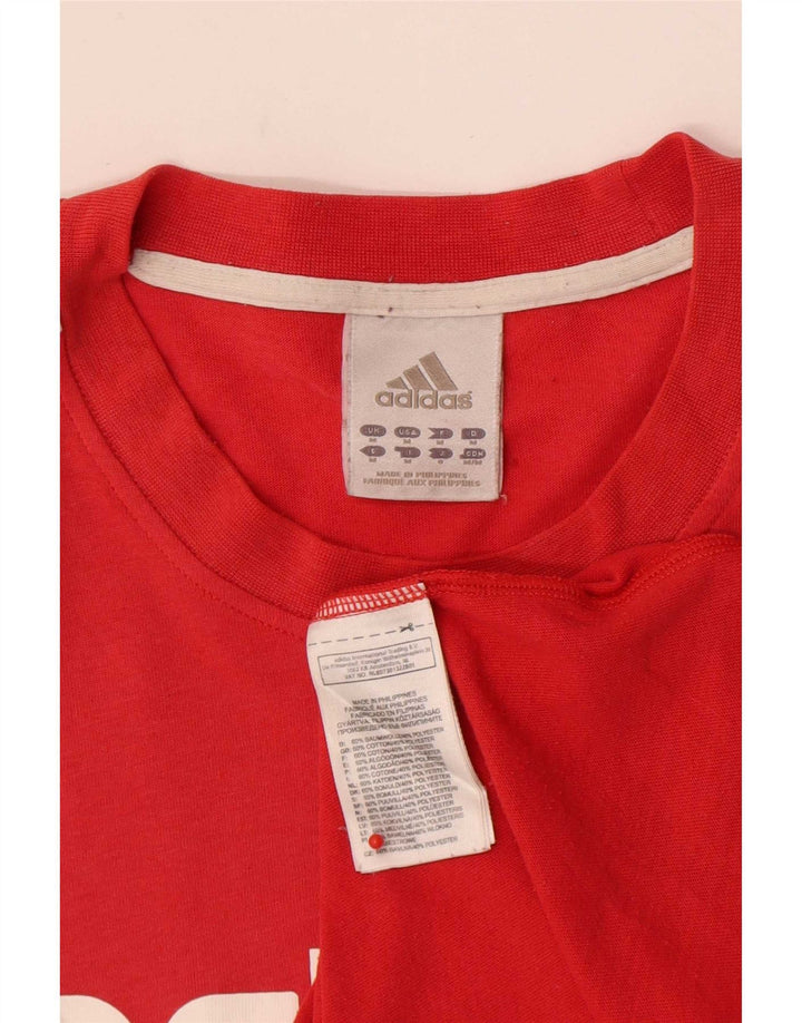 Adidas Mens Graphic T-Shirt Top Medium Red Cotton
