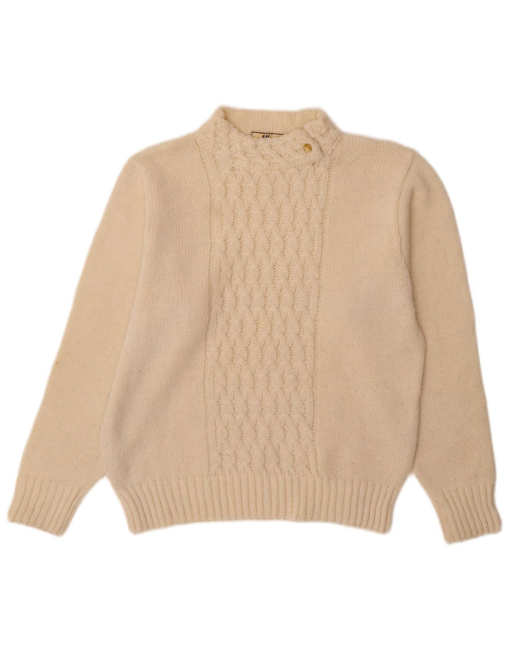 VINTAGE Womens Turtle Neck Jumper Sweater UK 16 Large Off White