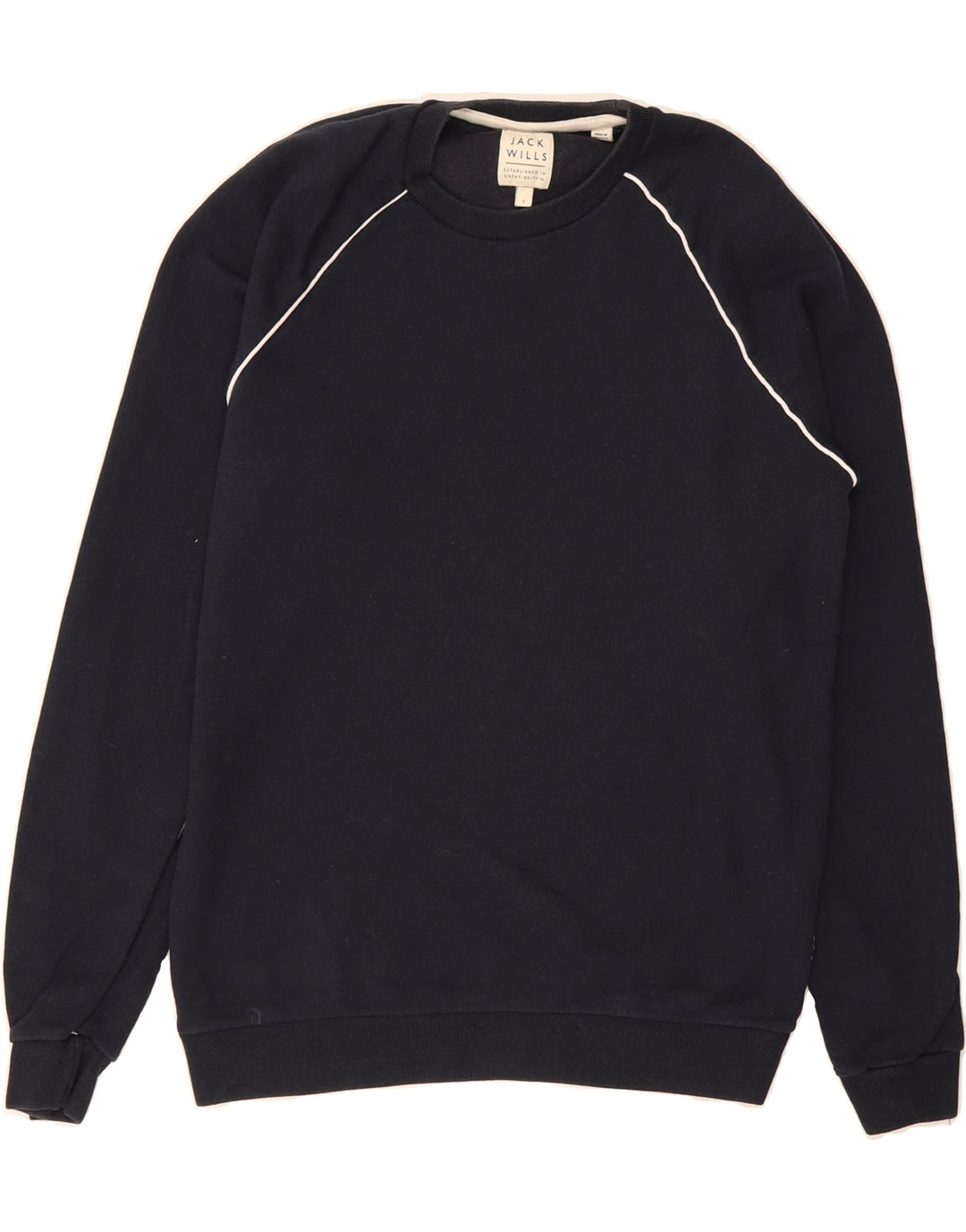 JACK WILLS Mens Sweatshirt Jumper Small Navy Blue Cotton Vintage Jack Wills and Second-Hand Jack Wills from Messina Hembry 