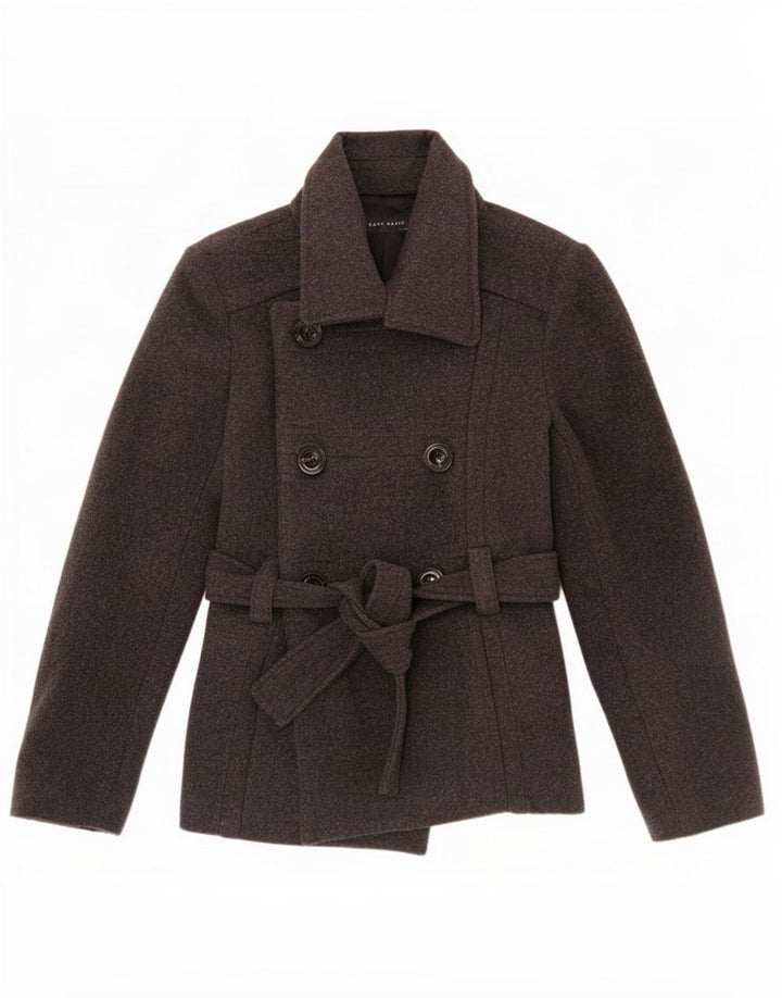 Zara Womens Pea Coat UK 12 Medium Grey Wool