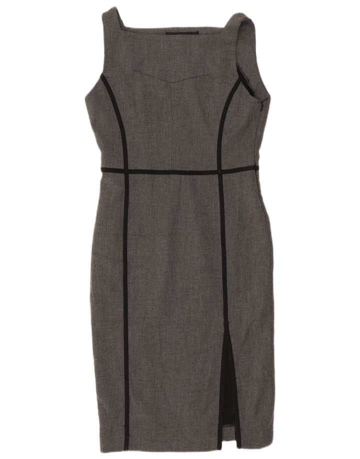 Zara Womens Sleeveless Sheath Dress UK 12 Medium Grey Polyester