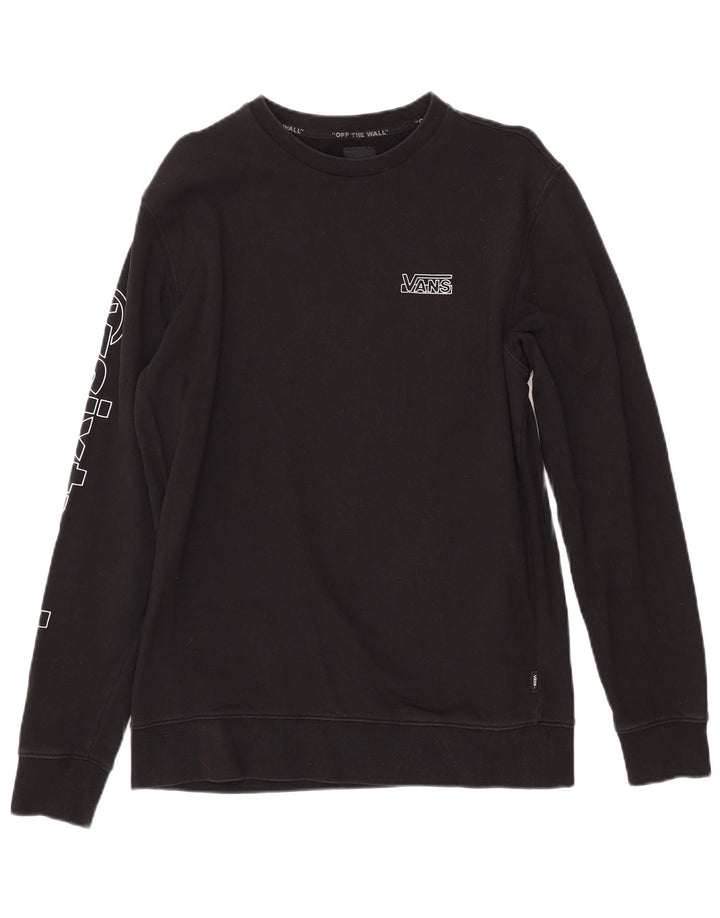 VANS Mens Graphic Sweatshirt Jumper Medium Black Cotton