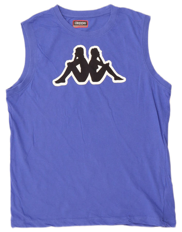 Kappa Womens Graphic Vest Top UK 16 Large Blue Cotton