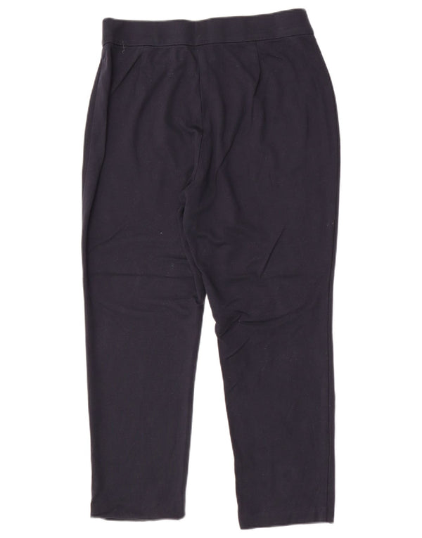 Marks & Spencer Womens Cropped Trousers UK 14 Medium W30 L25 Navy Blue