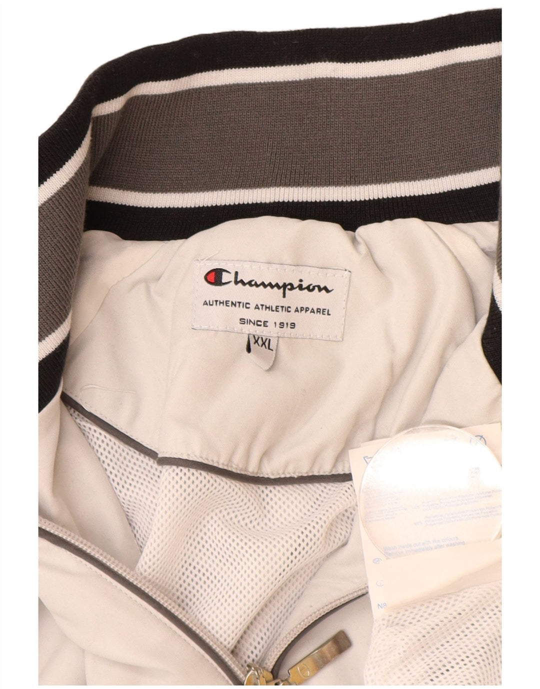 CHAMPION Mens Tracksuit Top Jacket 2XL White Colourblock Polyester