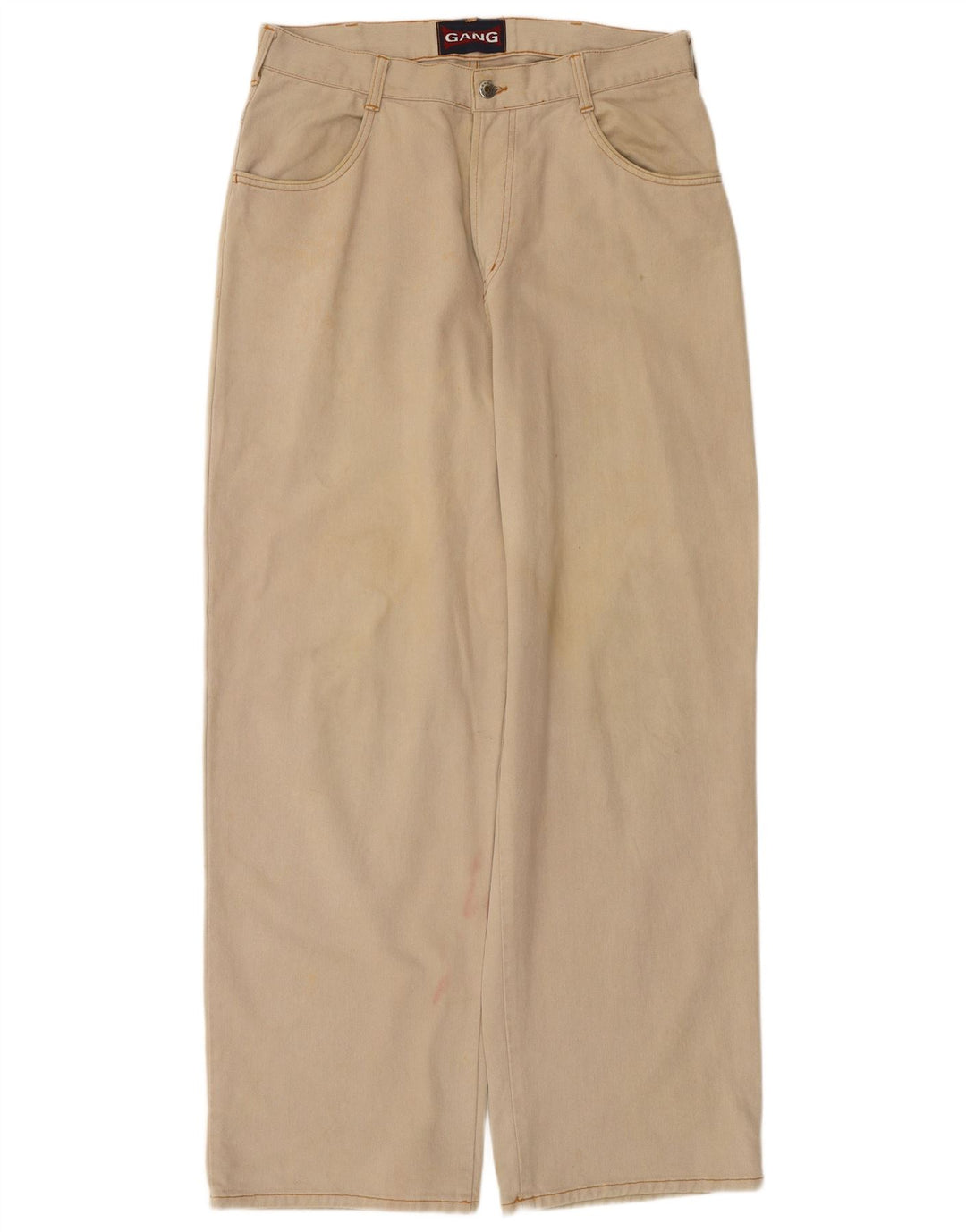 GANG Mens Tapered Casual Trousers 2XL W42 L32 Beige Cotton