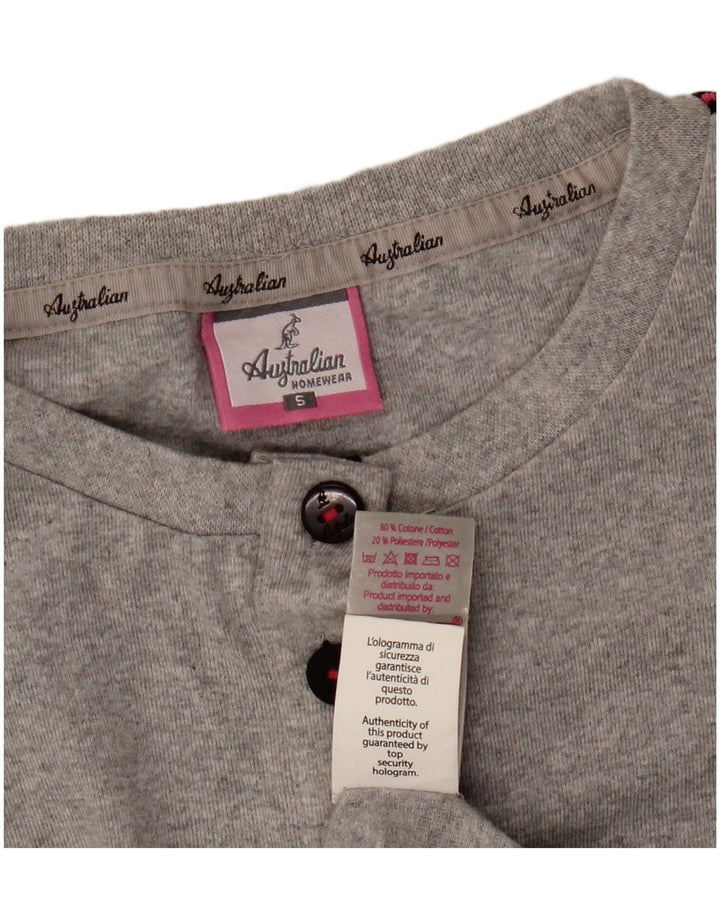 AUSTRALIAN L'ALPINA Womens Graphic Top Long Sleeve UK 10 Small Grey