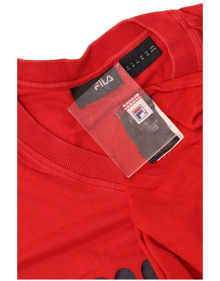 FILA Mens Graphic T-Shirt Top Medium Red Cotton
