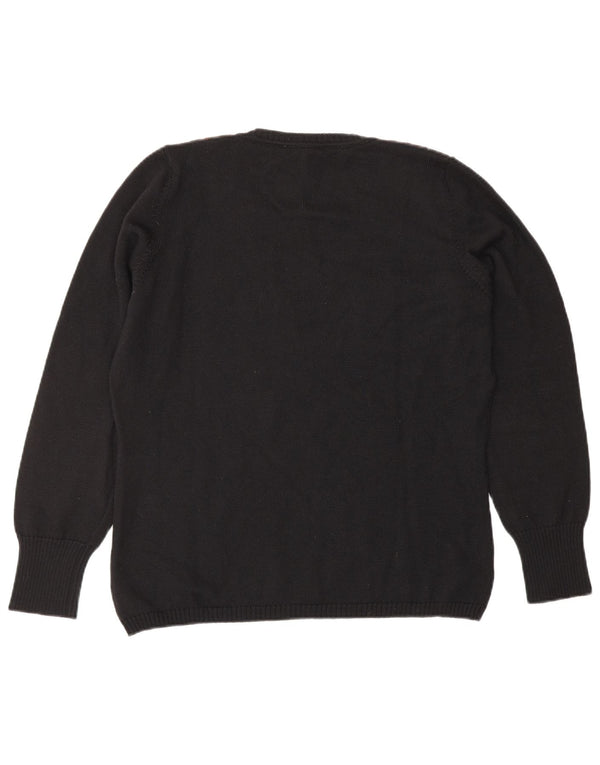 LUISA SPAGNOLI Womens V-Neck Jumper Sweater UK 14 Large Black