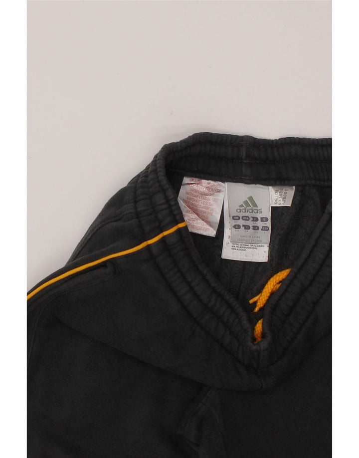 ADIDAS Boys Tracksuit Trousers Joggers 7-8 Years Grey Cotton