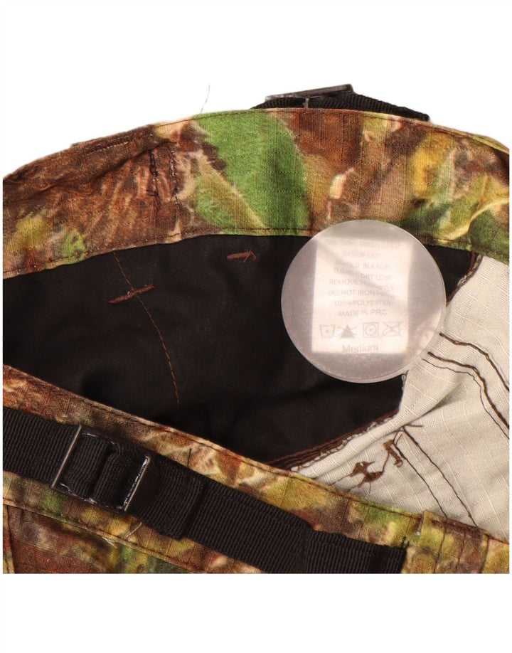 VINTAGE Mens Straight Cargo Trousers Medium W32 L31 Khaki Floral Polyester