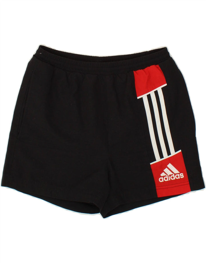 ADIDAS Boys Graphic Sport Shorts 9-10 Years Black Polyester Vintage Adidas and Second-Hand Adidas from Messina Hembry 