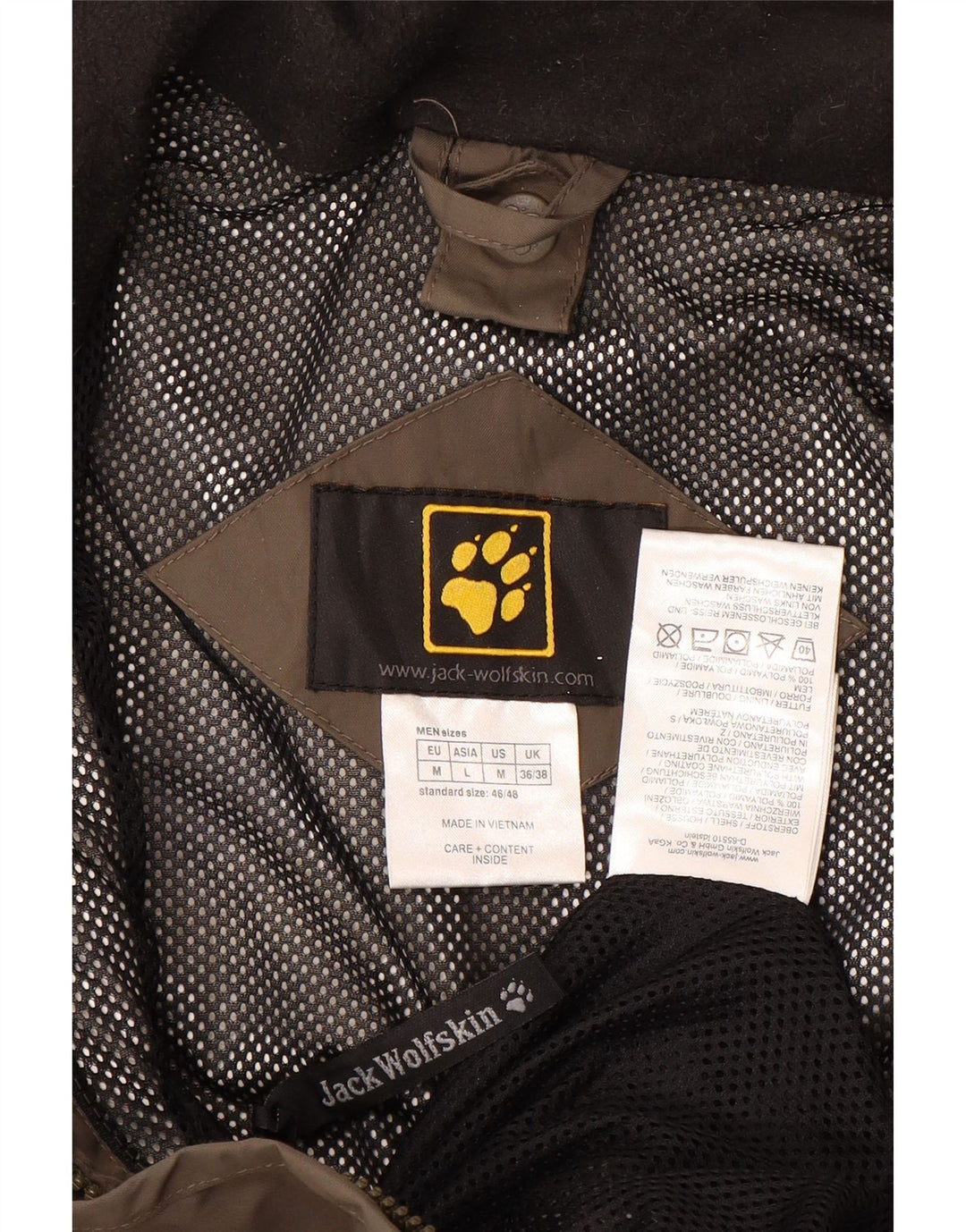 JACK WOLFSKIN Mens Rain Jacket UK 36/38 Medium Brown Colourblock Polyamide