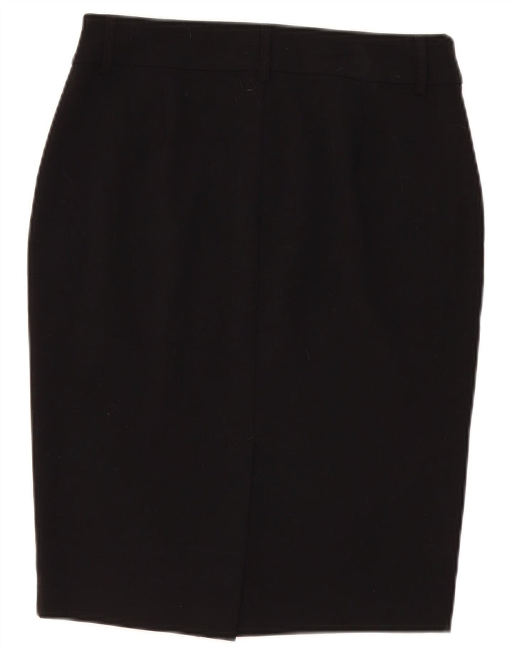 Marks & Spencer Womens Pencil Skirt UK 10 Small W30 Black Polyester