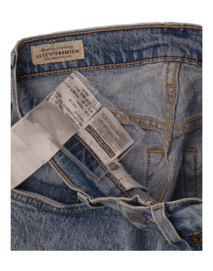 Levi's Mens High Waist Straight Jeans W25 L28 Blue Cotton