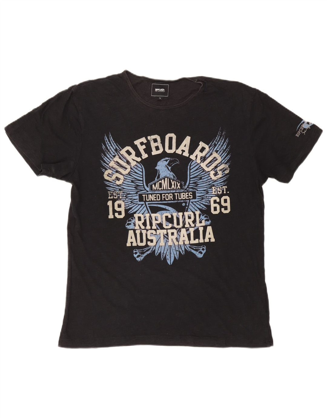 RIP CURL Mens Graphic T-Shirt Top Small Black