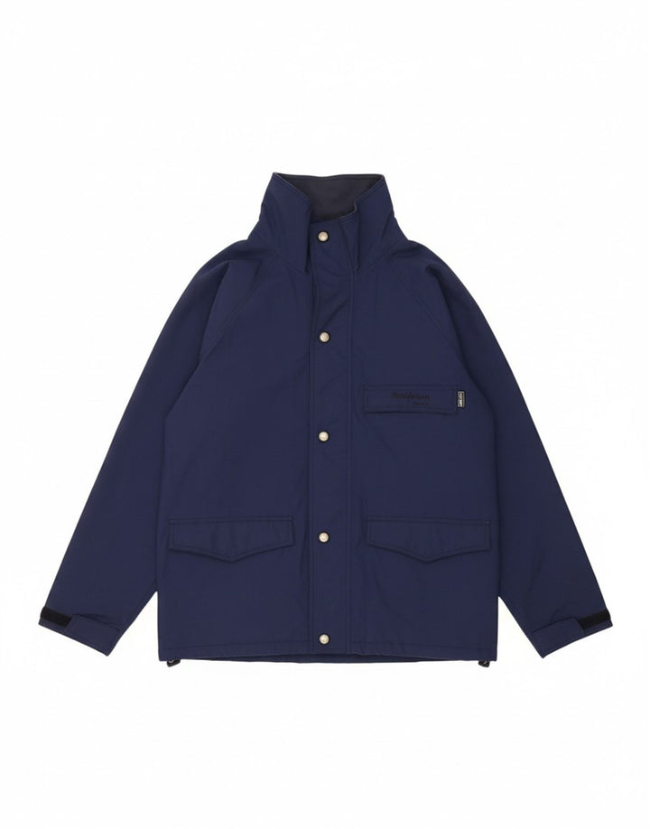 ANZI BESSON Mens Utility Jacket IT 50 Large Navy Blue Polyester