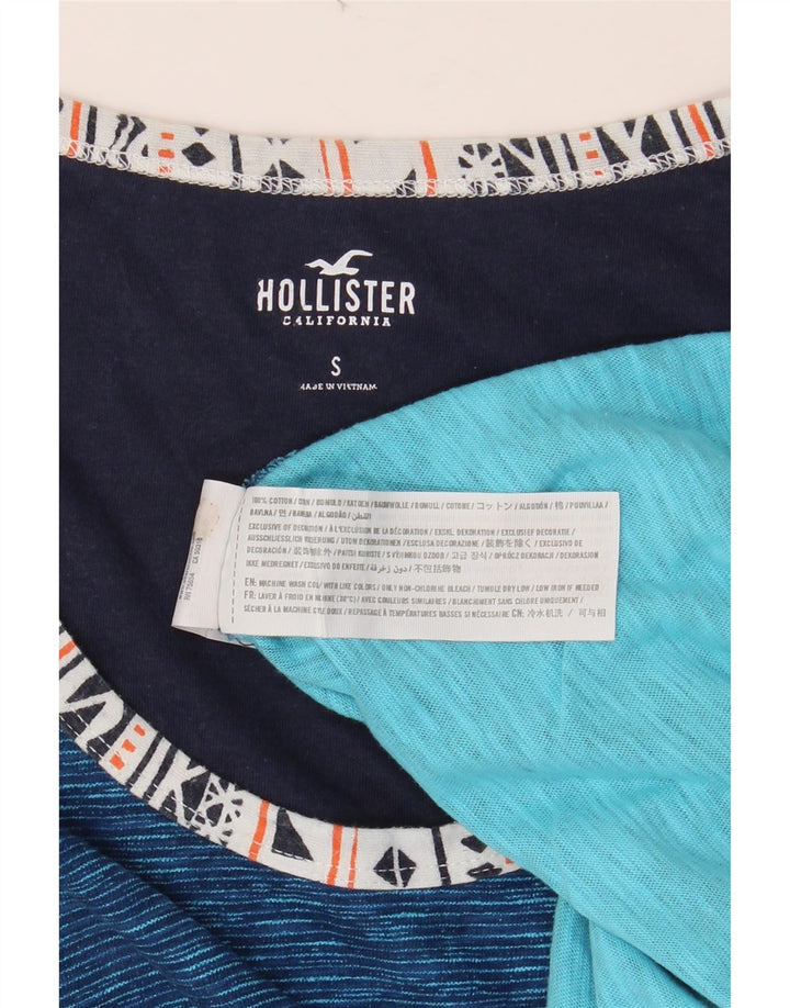 HOLLISTER Mens Vest Top Small Blue Pinstripe Cotton