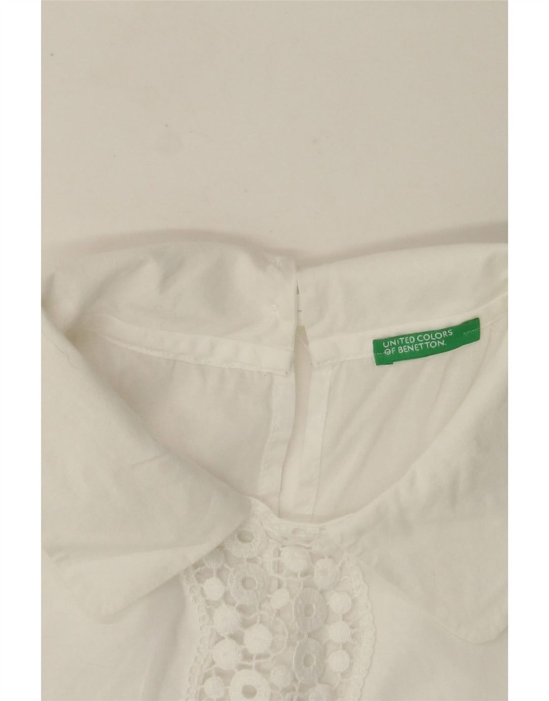 BENETTON Womens Blouse Top UK 12 Medium White