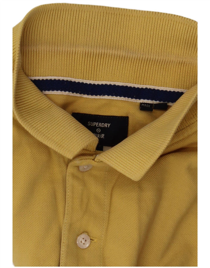 Superdry Mens Polo Shirt Medium Yellow Cotton