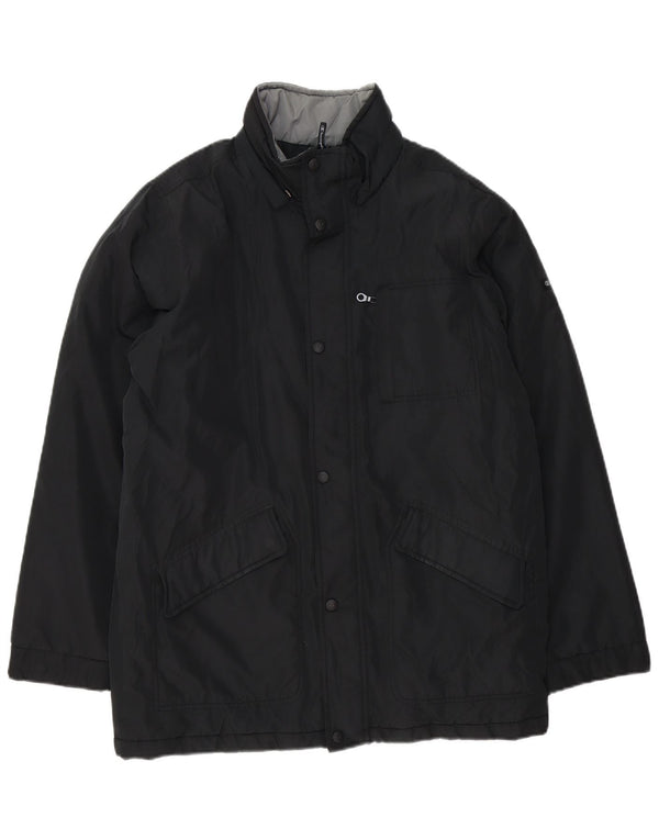 CHAMPION Mens Loose Fit Windbreaker Jacket UK 36 Small Black Polyester