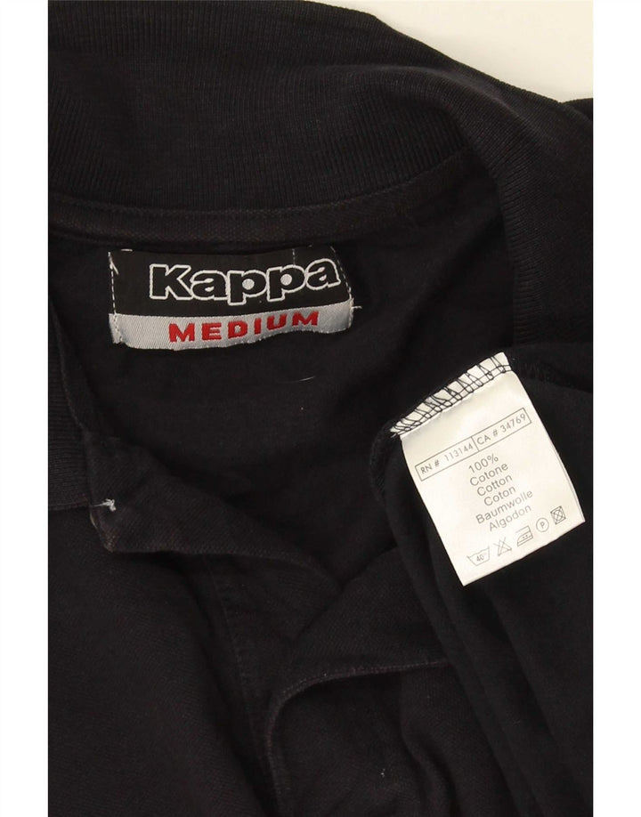 Kappa Mens Polo Shirt Medium Black Cotton