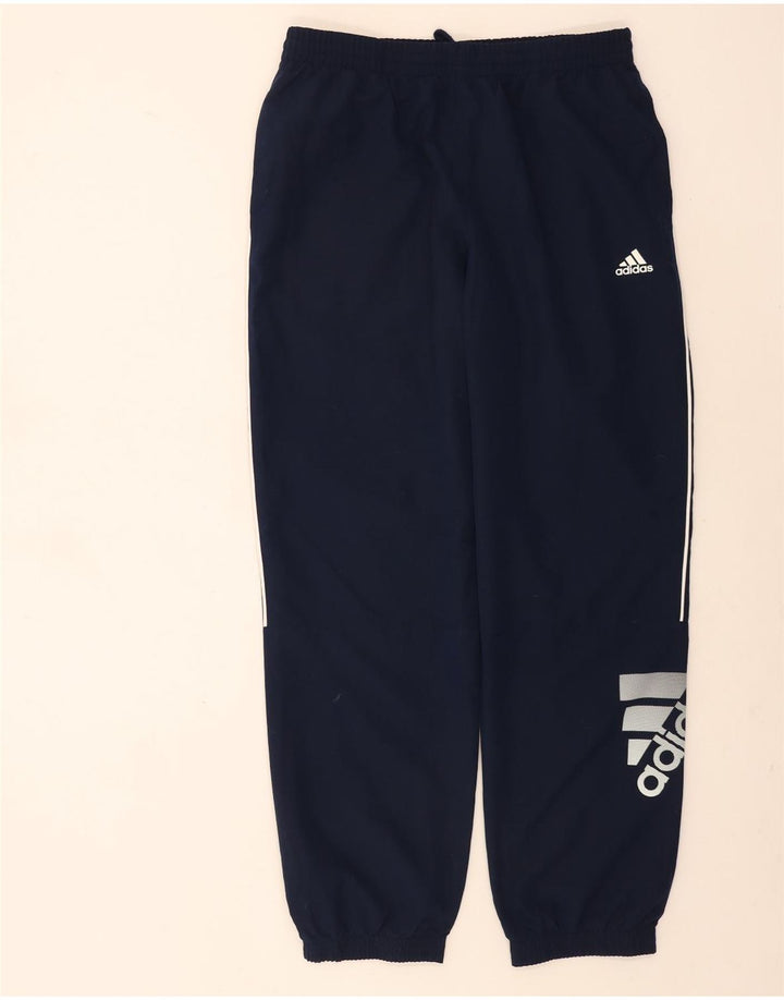 Adidas Mens Graphic Tracksuit Trousers Joggers Large  Navy Blue Polyester
