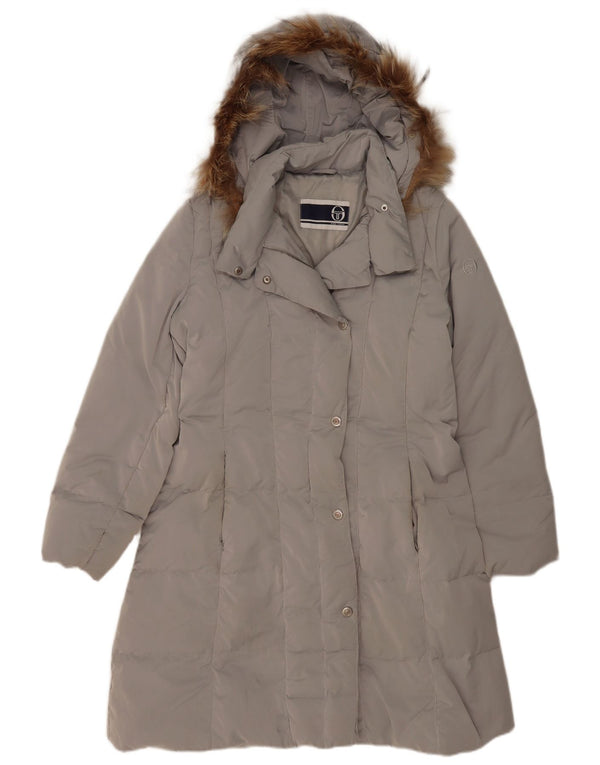 Sergio Tacchini Womens Hooded Padded Coat IT 48 XL Grey Polyester