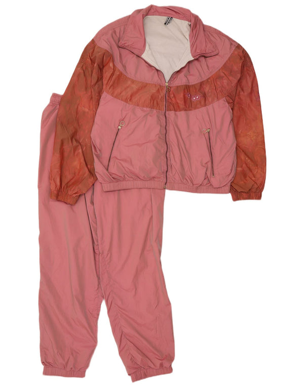 Dubin Womens Full Tracksuit UK 14 Medium Pink Colourblock Polyamide Retro