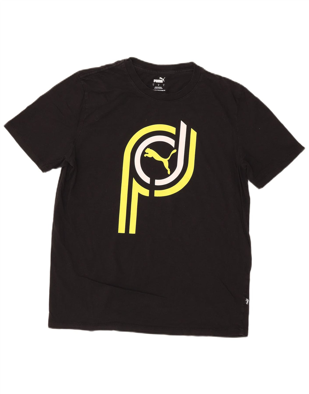 Puma Mens Graphic T-Shirt Top Large Black