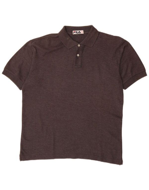 FILA Mens Polo Shirt IT 48 Medium Brown Cotton