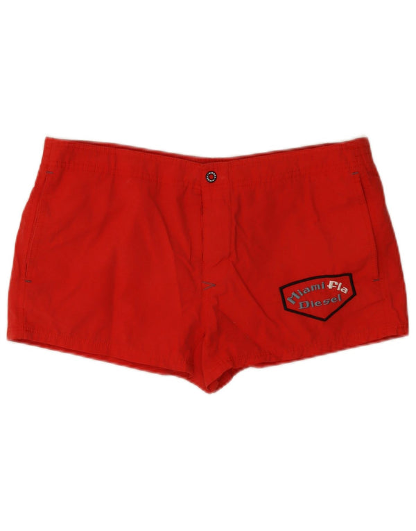 Diesel Womens Graphic Swimming Shorts Medium Red Cotton
