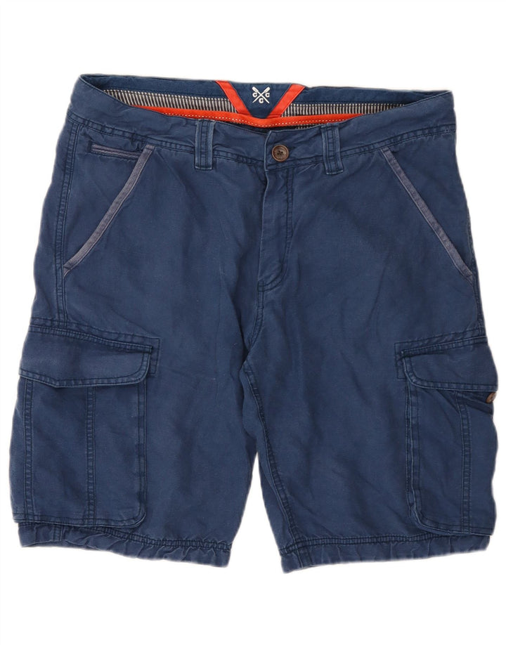 J. Crew Mens Cargo Shorts Medium W32  Navy Blue Cotton