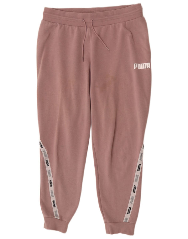 Puma Womens Graphic Tracksuit Trousers Joggers UK 16 Large Pink Colourblock