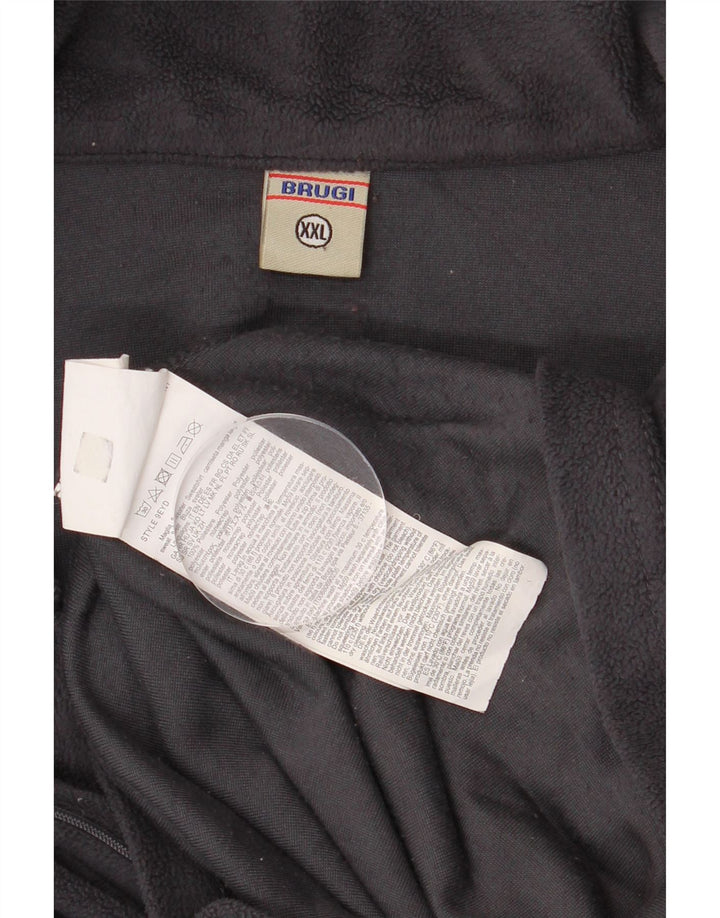 Brugi Mens Zip Neck Fleece Jumper 2XL Grey Polyester