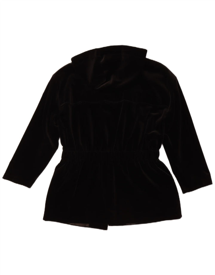 AFTER FIVE Womens Hooded Velvet Overcoat UK 12 Medium Black