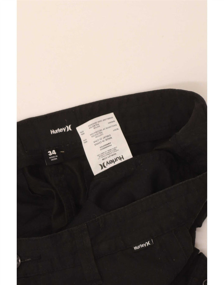 Hurley Mens Cargo Shorts W34 Large Black Cotton