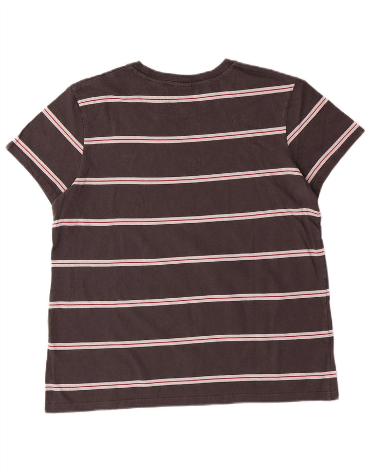 Levi's Womens T-Shirt Top UK 14 Medium Grey Striped