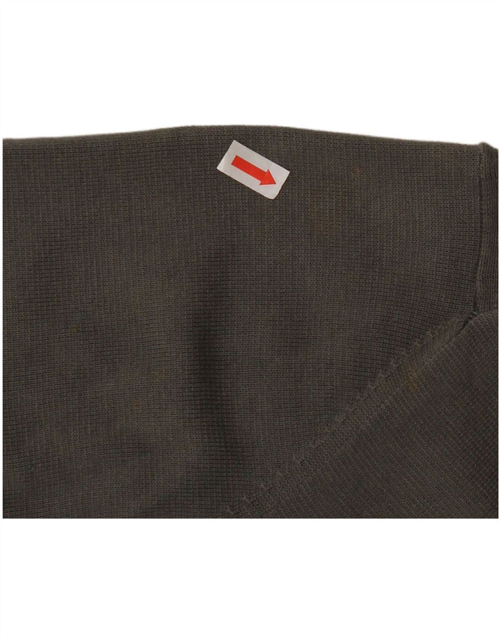 Massimo Dutti Mens Short Sleeve Polo Neck Jumper Sweater Medium Grey Cotton